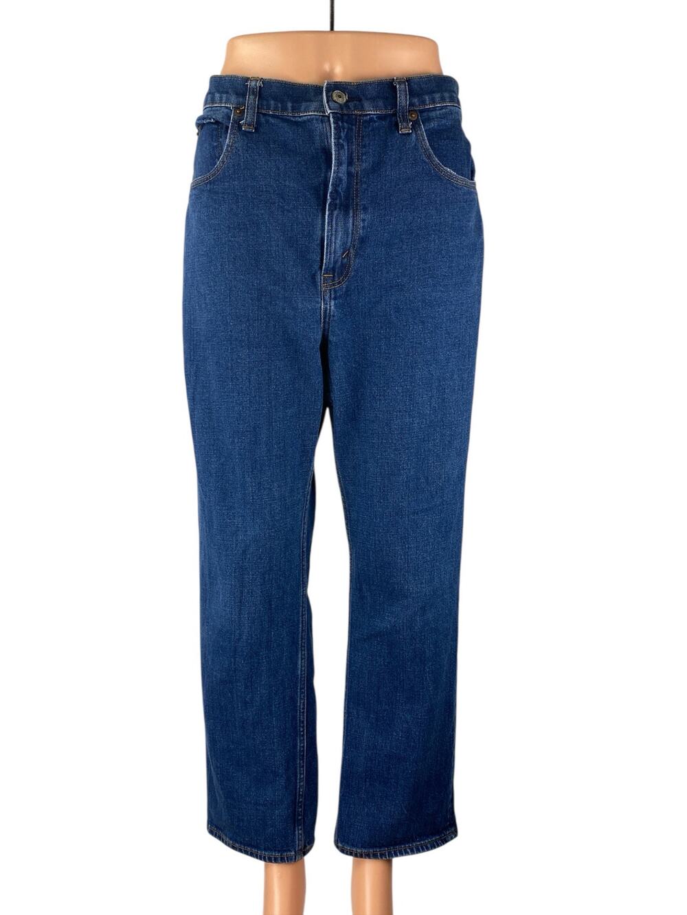 Abercrombie & Fitch Ankle Straight Blue Ultra High Rise Straight Denim Jeans 31